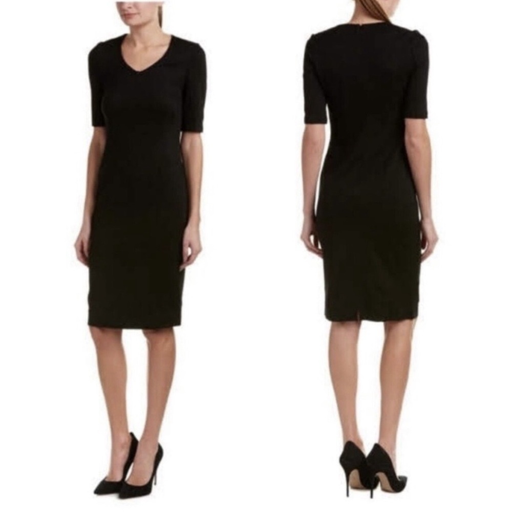 *CABI* Classic Claire Black Ponte Knit Midi Dress Size 6